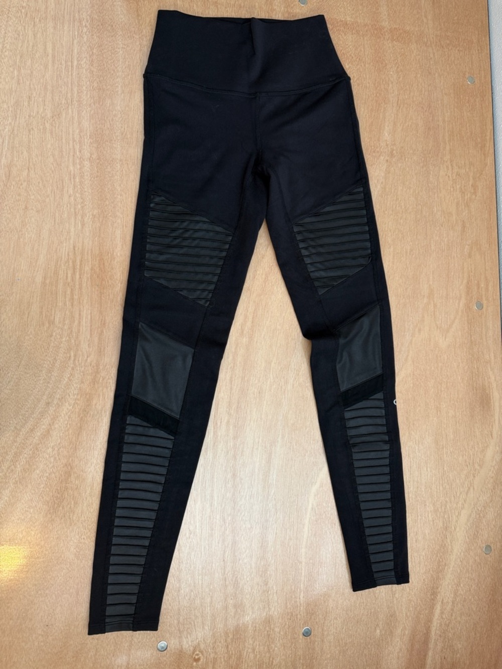 ALO Black High-Waist Moto Leggings